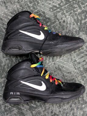 Nike Air Visi Pro 3 Women's Size 9.5 Basketball Shoes Black Multicolored Laces